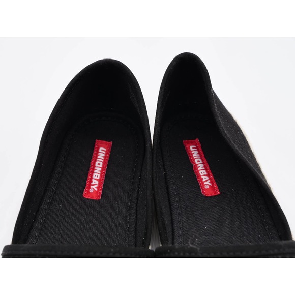 Union Bay Flats Womens 8 Black Perforated Faux Suede D'Orsay Slip On Shoes - Picture 7 of 11